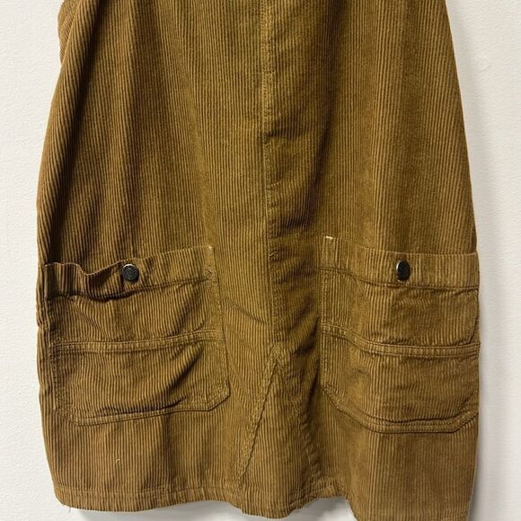 Free People Overall Smock Mini Corduroy Top Mini Dress Bronze Brown S - Picture 5 of 10